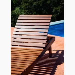 Camastro de madera maciza para jardín, piscinas y solárium
