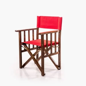 Sillón estilo director de madera, plegable.